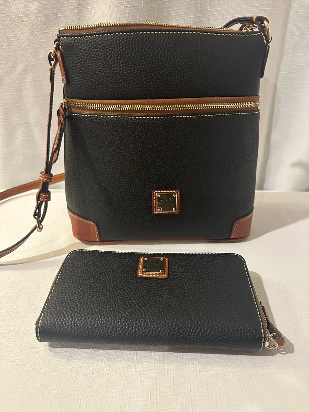 Dooney & Bourke Black Pebble Crossbody Bag with Wallet